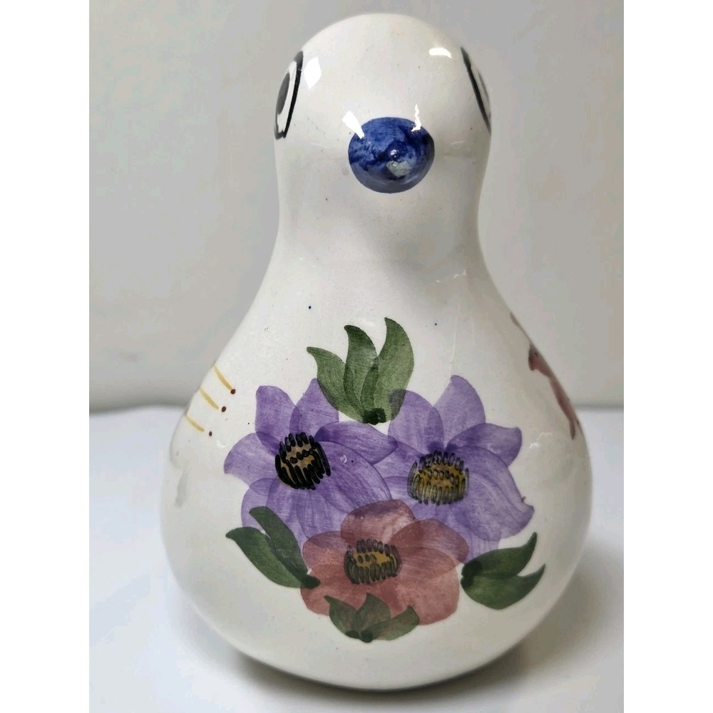 Vintage Signed Mexican Tonala Pottery Partridge Bird Figurine Hand Painted - Picture 2 of 6